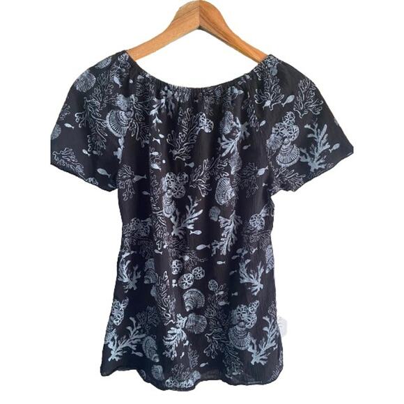 Fresh Produce‎ Womens Flounce Sleeve Under Sea Top Sz M - Picture 2 of 9